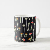 Vintage Herbstpilze Muster Design. Kaffeetasse (VorderseiteRechts)