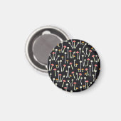 Vintage Herbstpilze Muster Design. Magnet (Vorderseite/Rückseite)
