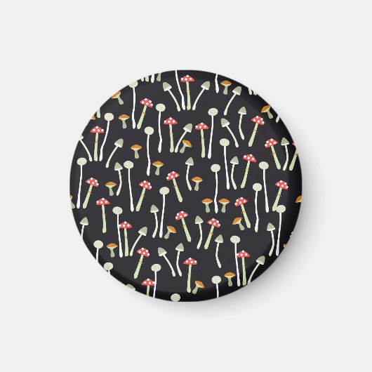 Vintage Herbstpilze Muster Design. Magnet (Vorne)