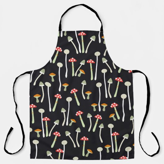 Vintage Herbstpilze Muster Design. Schürze (Vorderseite)