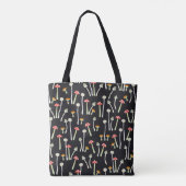 Vintage Herbstpilze Muster Design. Tasche (Rückseite)