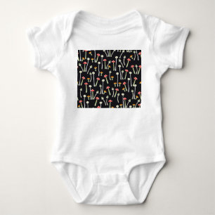 Vintage-Herbstpilze-Musterdesign. Baby Strampler