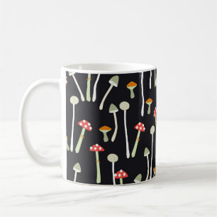 Vintage-Herbstpilze-Musterdesign. Kaffeetasse