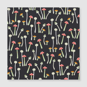 Vintage-Herbstpilze-Musterdesign. Magnetkarte