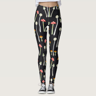 Vintage-Herbstpilzmuster-Design. Leggings