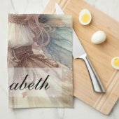 Vintage Herbstsaat mit Herbstblättern Geschirrtuch (Viertel Falte)