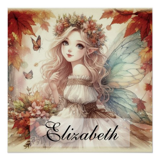 Vintage Herbstsaat mit Herbstblättern Poster (Vorderseite)