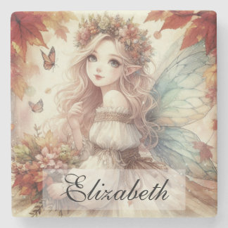 Vintage Herbstsaat mit Herbstblättern Steinuntersetzer