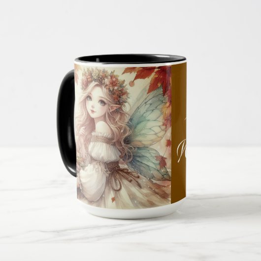 Vintage Herbstsaat mit Herbstblättern Tasse (Vorderseite Links)