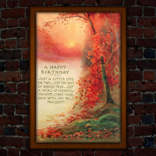 Vintage Herbstsonneuntergang 1917 Geburtstag Poster