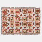 Vintage-Herbststempel-Muster Decke (Vorderseite)