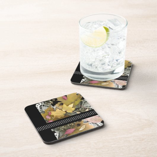 Vintage Herbstunterschiede Getränkeuntersetzer (Rechte Seite)