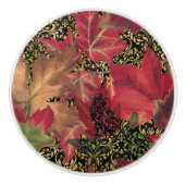 Vintage Herbstunterschiede Keramikknauf (Vorderseite)