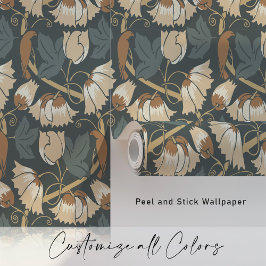 Vintage Herbstvögel und -weine Tapete