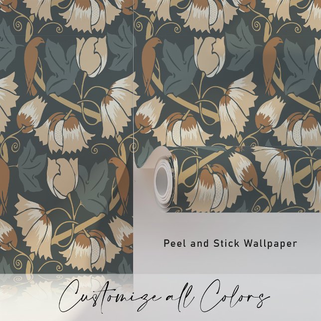 Vintage Herbstvögel und -weine Tapete (Von Creator hochgeladen)