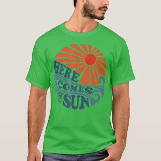 Vintage Here Comes the Sun Cute Retro 70er Strandu T-Shirt