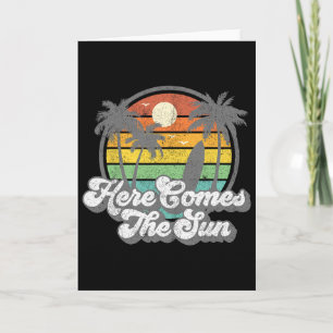Vintage Here Comes The Sun Strand Surfen Retro 70e Karte