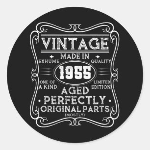 Vintage Hergestellt 1955 Retro Klassiker Runder Aufkleber