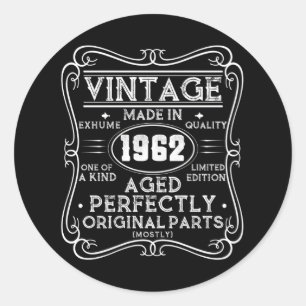 Vintage Hergestellt 1962 Retro Klassiker Runder Aufkleber