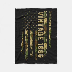 Vintage Hergestellt 1986 Amerikanische Flagge 40. Fleecedecke