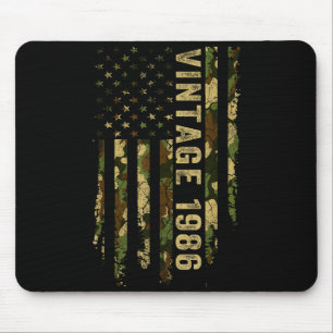 Vintage Hergestellt 1986 Amerikanische Flagge 40. Mousepad