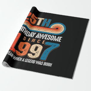 Vintage Hergestellt 1997 25. Geburtstag Die Legend Geschenkpapier