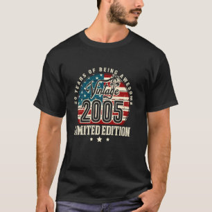 Vintage Hergestellt 2005 Amerikanische Flagge 20.  T-Shirt