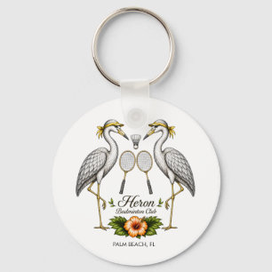 Vintage Heron Badminton Club Personalisiert Schlüsselanhänger