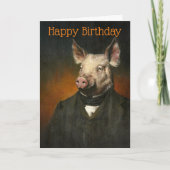 Vintage Herr Pig Birthday Card Karte (Vorderseite)