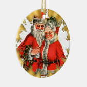 Vintage Herr-und Frau-Weihnachtsmann Keramikornament (Rechts)