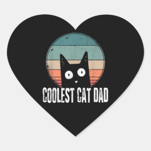 Vintage Herren Cat Daddy The Coolest Lustiger Ka Herz-Aufkleber
