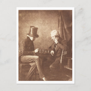 Vintage Herren spielen Schach in den 1800er Jahren Postkarte