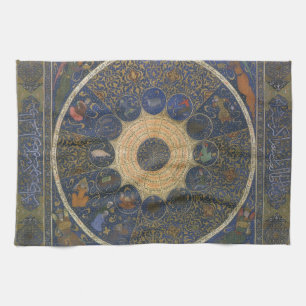 Vintage Herrscher Horoskop, Antikes Islamisches Zo Geschirrtuch