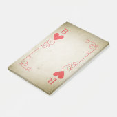 Vintage Herz-Ass Post-it Klebezettel (angewinkelt)