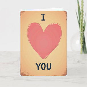Vintage-Herz-Ich-liebe-dich-Karte Karte
