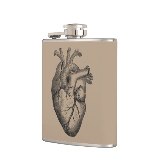 Vintage Herz-Illustration Flachmann (Links)