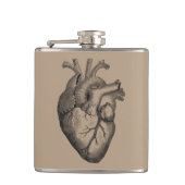 Vintage Herz-Illustration Flachmann (Vorderseite)