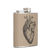 Vintage Herz-Illustration Flachmann (Rechts)