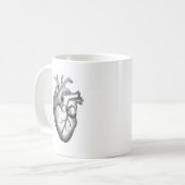 Vintage Herz-Illustration Kaffeetasse (Vorderseite Links)