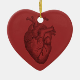 Vintage Herz-Illustration Keramik Ornament