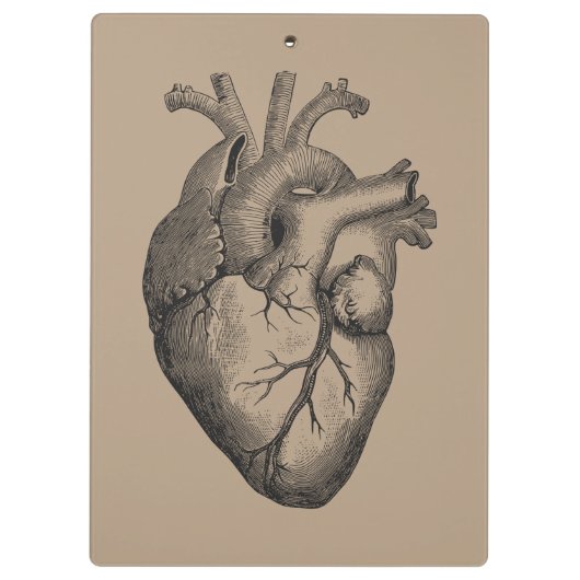 Vintage Herz-Illustration Klemmbrett (Rückseite)