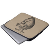 Vintage Herz-Illustration Laptopschutzhülle (Vorne Knopf)