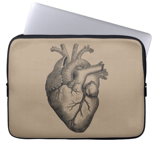 Vintage Herz-Illustration Laptopschutzhülle (Vorderseite)