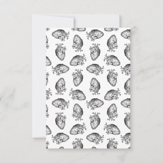 Vintage Herz-Illustrations-Muster-Antike Dankeskarte (Vorderseite)