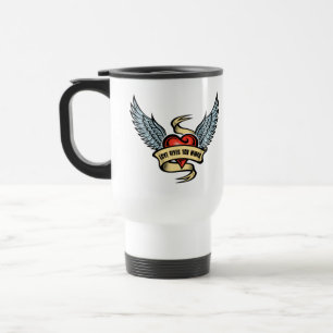 Vintage Herz mit Flügeln, Liebe gibt dir Flügel Reisebecher