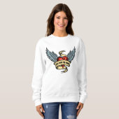 Vintage-Herz mit Flügeln Sweatshirt (Vorne ganz)