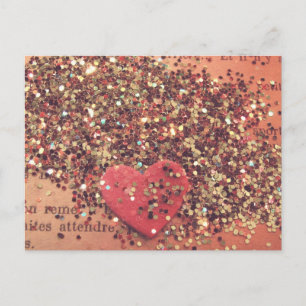Vintage Herz Postkarte