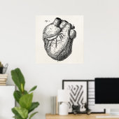 Vintage Herz-Retro-Herzanatomie der 1800er Jahre Poster (Heimbüro)