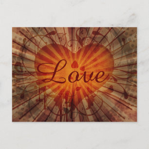 Vintage Herz und Reben Liebe Valentinstag Feiertagspostkarte