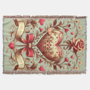 Vintage Herz Valentinstag xoxo Decke